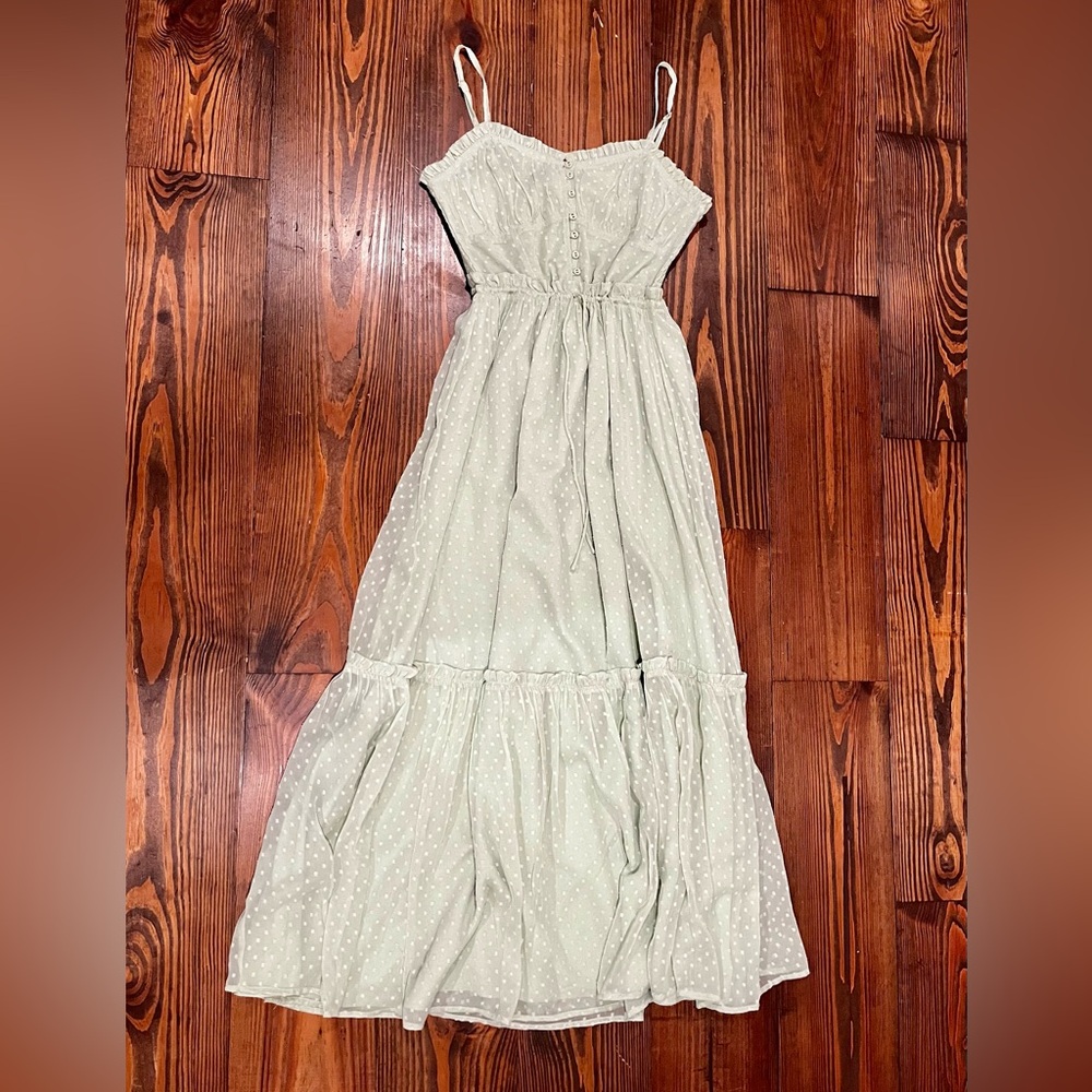 Patrons of Peace Light Green Maxi Dress